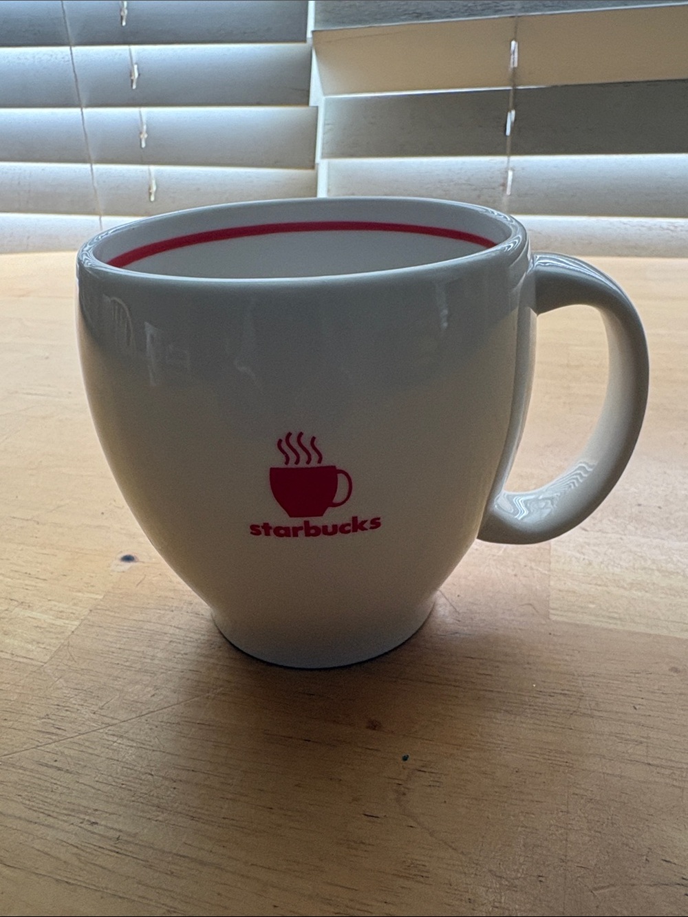 ☕️ Starbucks White Ceramic Coffee Mug with Red Accent